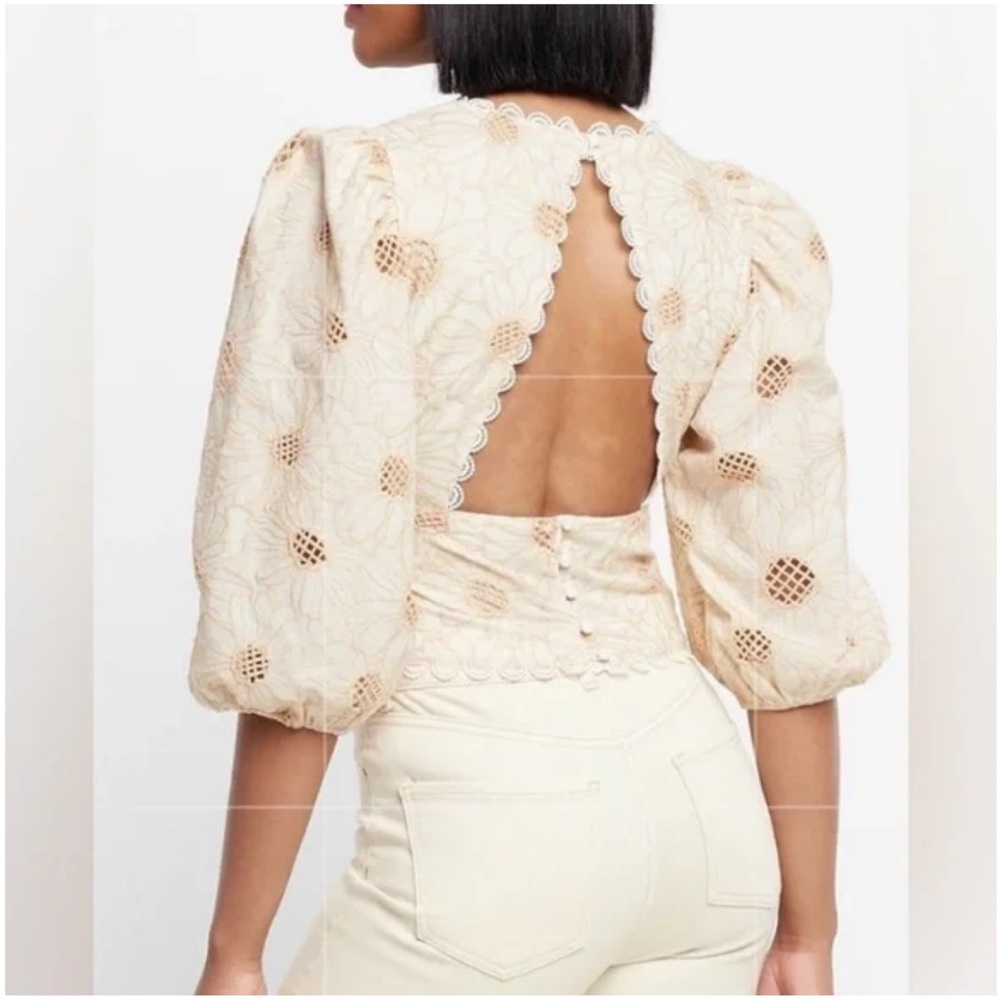 NWT Express Floral Embroidered Lace Blouse
